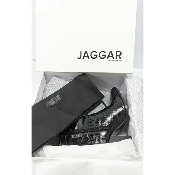 Jaggar Women's Grounded Croc Embossed Black Leather Booties Size 35 (MSRP $208) - Picture 9 of 10